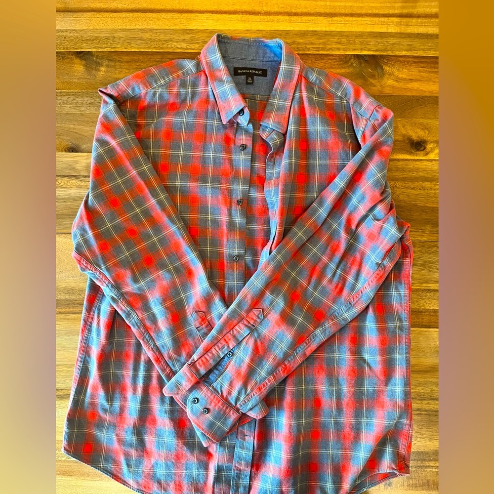 Banana republic button down flannel print
